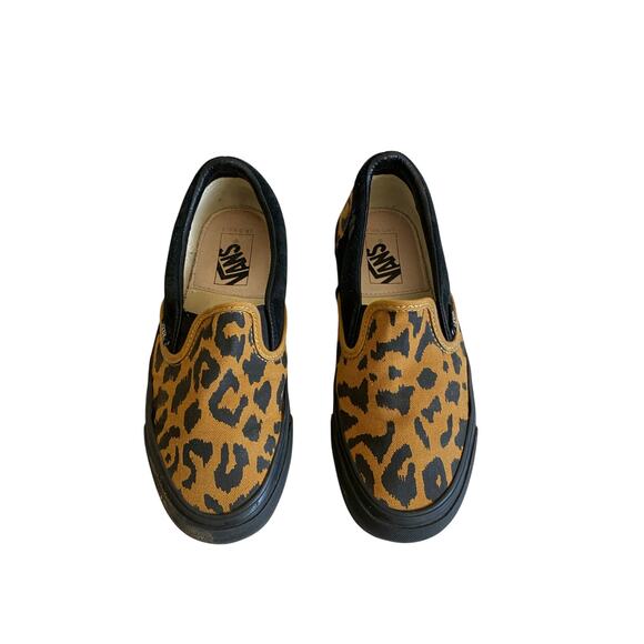 Vans Black and Brown Leopard OG Classic Slip-On Sneakers 7.5 women's - Picture 1 of 8